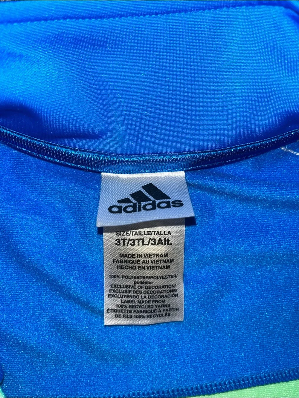 adidas Neon Green, Royal Blue & Navy Colorblock Track Jacket